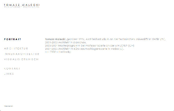 Sehr modern gestaltete schlichte Homepage für ein Architekturbüro aus dem Fürstentum Liechtenstein (Vaduz)