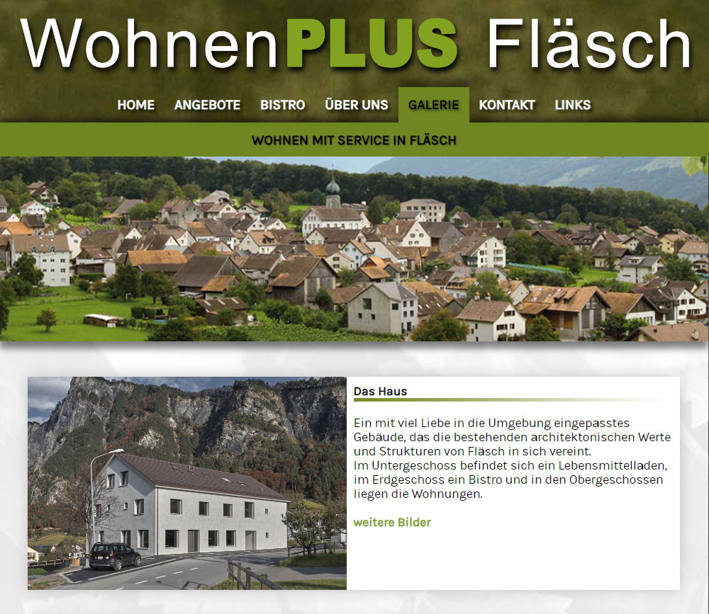 Stefan Kurath erstellt Webseiten und den Webauftritte, Homepages für diverse Auftraggeber. In diesem Fall auch für Wohnungen in Fläsch in der Bündner Herrschaft im Kanton Graubünden in der Schweiz